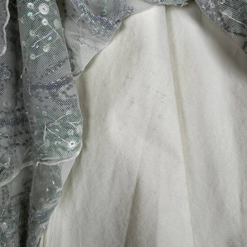 NEW - Vintage BASIL & MAUDE Skirt Beaded - Off White Color - Women's 12 - Read
